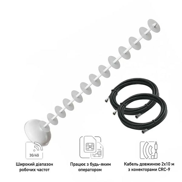 Комплект! Направленная антена 4G широкополосная HighLine Standart MIMO 2x21 dBi (800 / 1800 / 2100 МГц) 447322337 фото