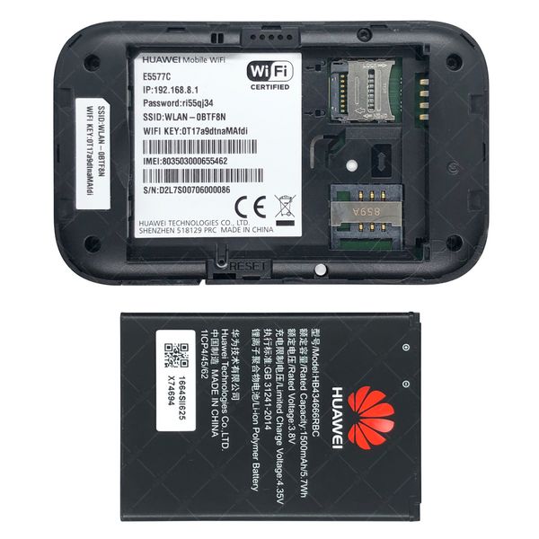 Портативный 4G/LTE Wi-Fi роутер Huawei E5577s-321 Black (LTE Cat. 4 - скорость до 150 Мбит/с) 574721771 фото