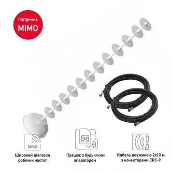 Комплект! Направлена антена 4G широкосмугова HighLine Standart MIMO 2x21 dBi (800 / 1800 / 2100 МГц) 447322337 фото